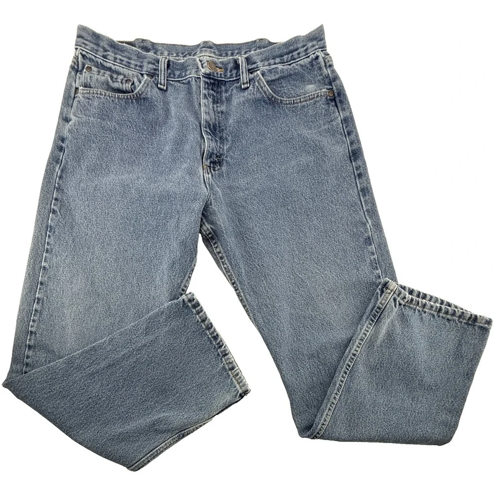 Wrangler Relaxed Fit Jeans Mens‎ 36x32 Light Wash Workwear Denim